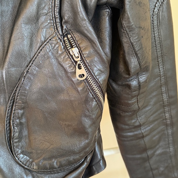 Doma Leather Jacket with Hood - Picture 5 of 8
